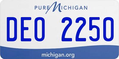 MI license plate DEO2250