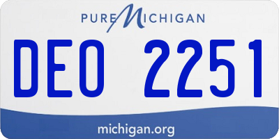 MI license plate DEO2251