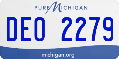 MI license plate DEO2279