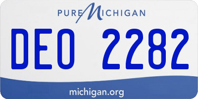 MI license plate DEO2282