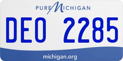 MI license plate DEO2285
