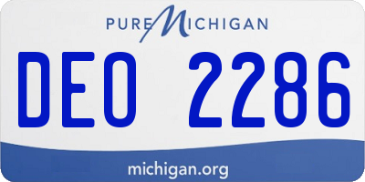 MI license plate DEO2286