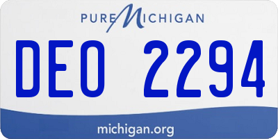 MI license plate DEO2294