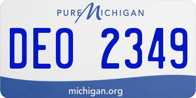 MI license plate DEO2349