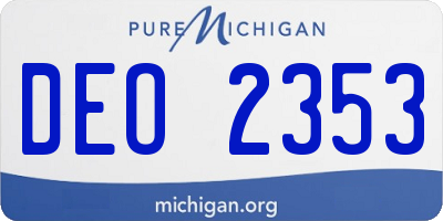 MI license plate DEO2353