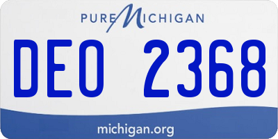 MI license plate DEO2368