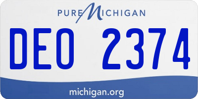 MI license plate DEO2374