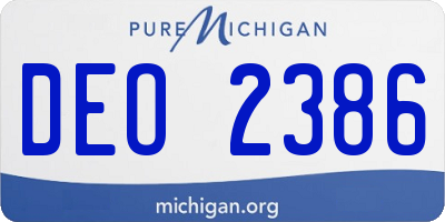 MI license plate DEO2386