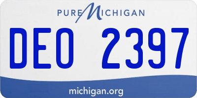 MI license plate DEO2397