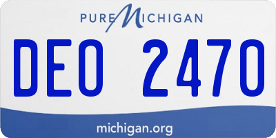 MI license plate DEO2470