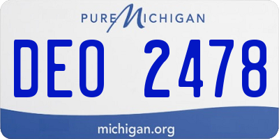 MI license plate DEO2478