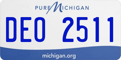 MI license plate DEO2511