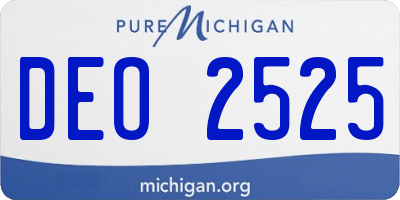 MI license plate DEO2525