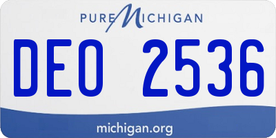 MI license plate DEO2536