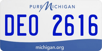MI license plate DEO2616
