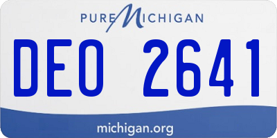 MI license plate DEO2641