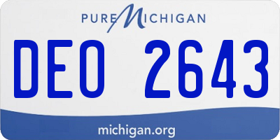 MI license plate DEO2643