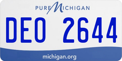 MI license plate DEO2644