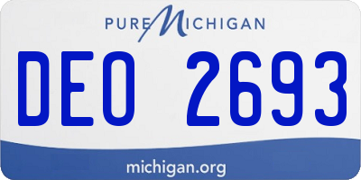 MI license plate DEO2693