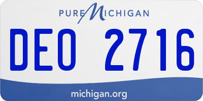 MI license plate DEO2716