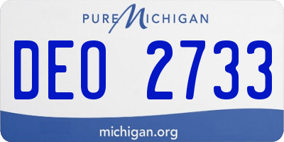 MI license plate DEO2733