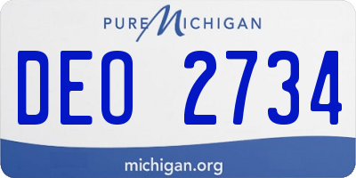 MI license plate DEO2734