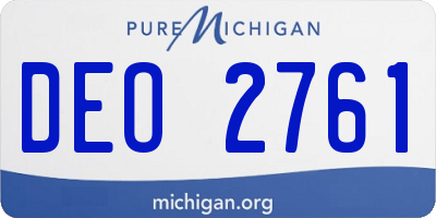 MI license plate DEO2761