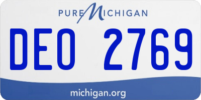 MI license plate DEO2769