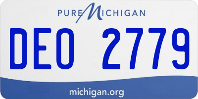 MI license plate DEO2779