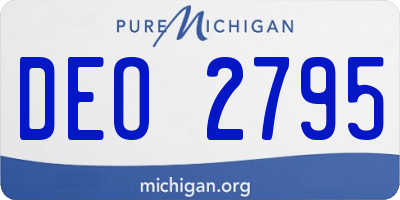 MI license plate DEO2795