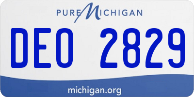 MI license plate DEO2829