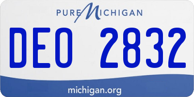 MI license plate DEO2832