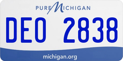 MI license plate DEO2838