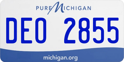 MI license plate DEO2855