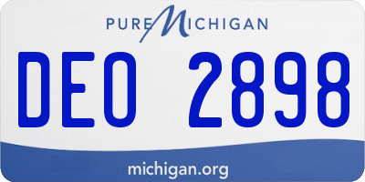 MI license plate DEO2898