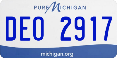 MI license plate DEO2917