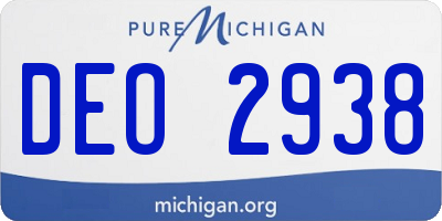 MI license plate DEO2938
