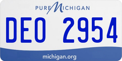 MI license plate DEO2954