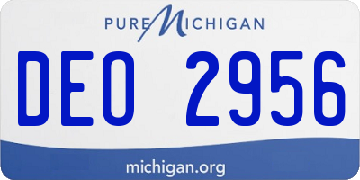 MI license plate DEO2956