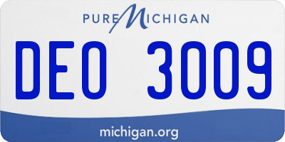 MI license plate DEO3009