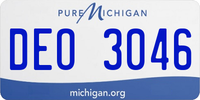 MI license plate DEO3046