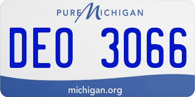 MI license plate DEO3066