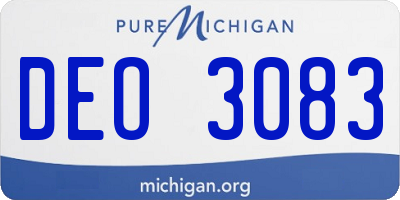 MI license plate DEO3083