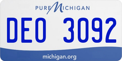 MI license plate DEO3092