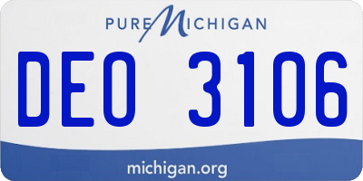 MI license plate DEO3106