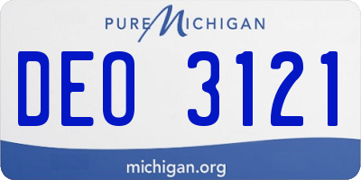 MI license plate DEO3121