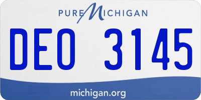 MI license plate DEO3145