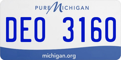 MI license plate DEO3160