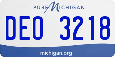 MI license plate DEO3218