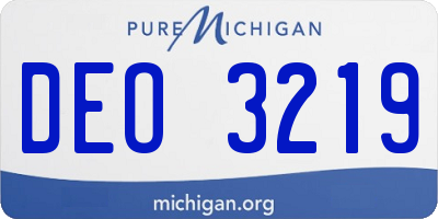 MI license plate DEO3219